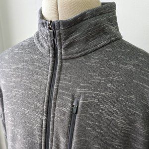 Untuckit Jacket Men's Large Gray Full Zip Fleece Kezoh Pocket Hiking Outdoor